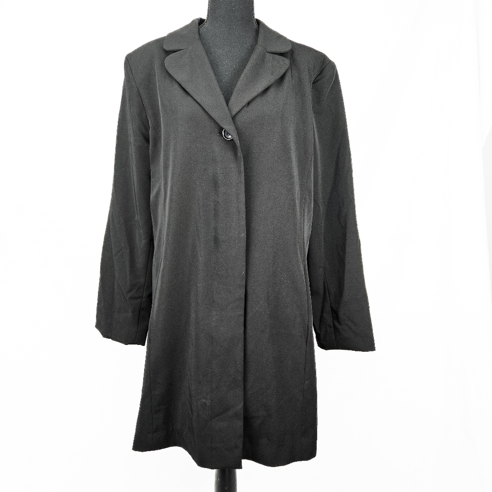 🔥 (5for$35) GIACCA a GALLERY CO Black Long Tall Above the knee Trench Coat